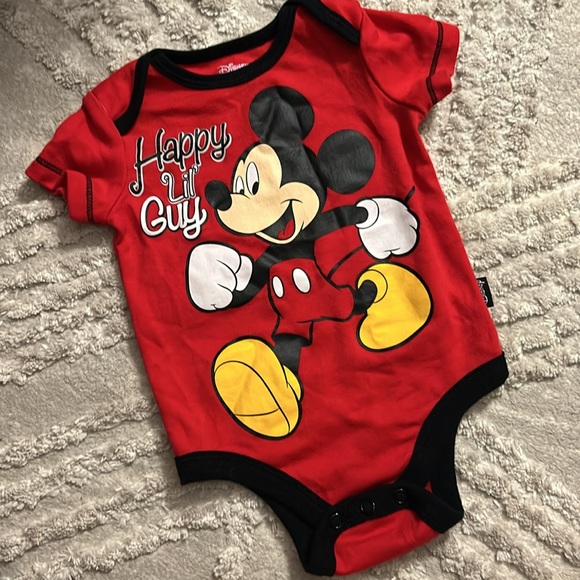 Mickey Mouse 0-3 Months Matching Set Pants Onesie Hooded Ears Zip Up Sweatshirt - Picture 2 of 7